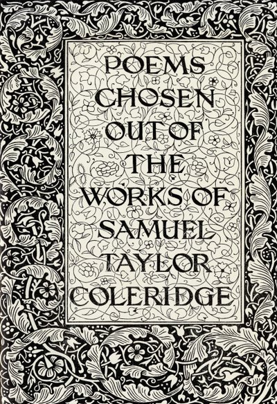 Dekorace stránky pro „Básně vybrané z díla Samuela Taylora Coleridge“, vydané nakladatelstvím Kelmscott Press od William Morris